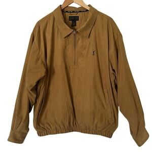 PGA Tour Signature Collection Faux Suede 1/4 Zip Jacket Size XL Golf Windbreaker